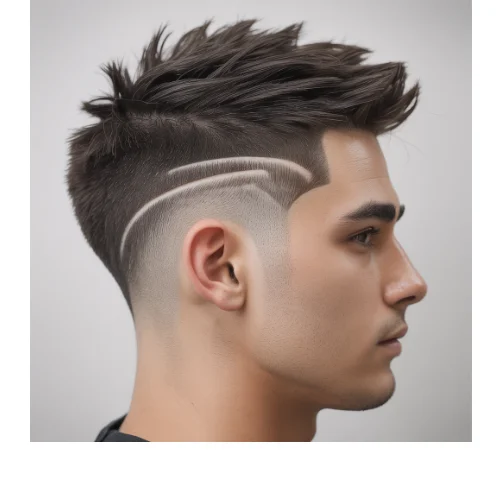 Modern messy spiky hair with Low Taper Fade for men