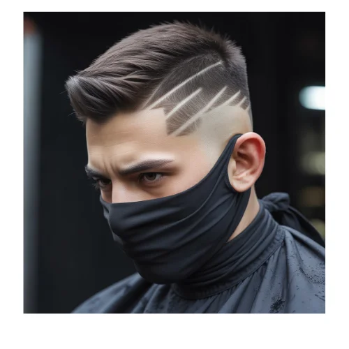 Ninja low taper fade hairstyle for men featuring textured hair on top and clean tapered sides with a ninja style look