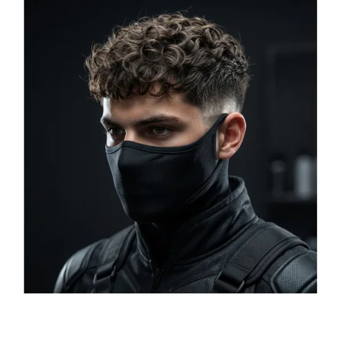 Low taper fade ninja with messy hair for men featuring textured messy hair on top and clean tapered sides