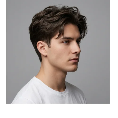 Fresh modern haircut for men with clean sides and textured hair on top