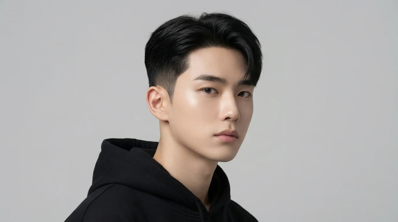 Modern Low Taper Fade Asian Hair style with clean sides