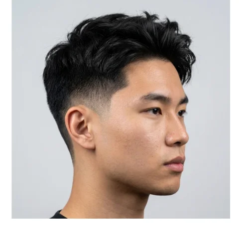 Modern Asian hairstyle with Low Taper Fade for men