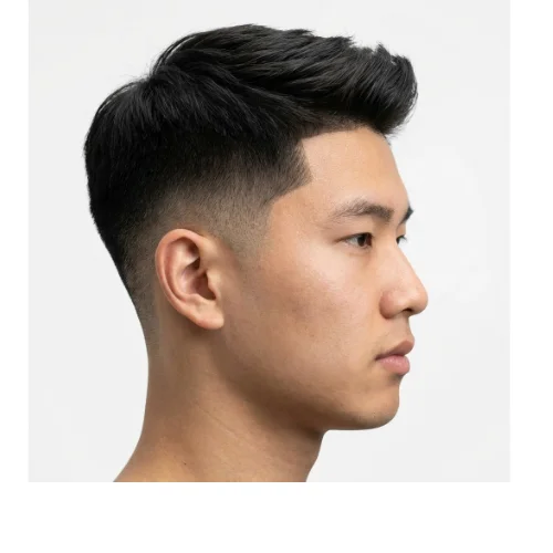 Clean asian short haircut with clean Low Taper Fade for men