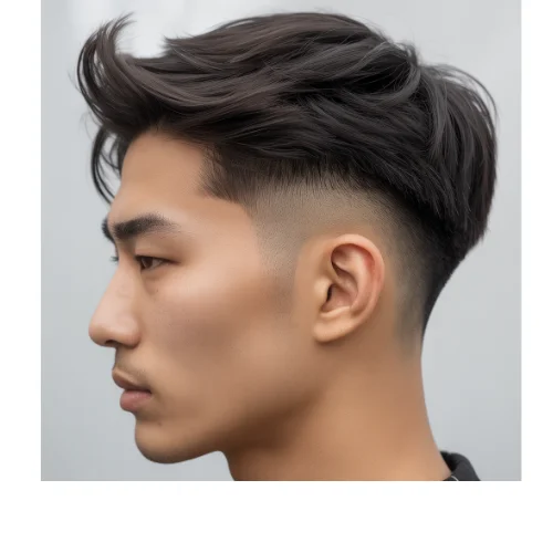 Asian hairstyle with clean volume Low Taper Fade