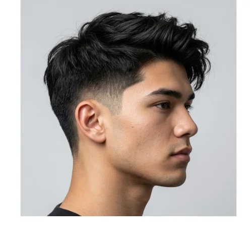 Trendy Asian men haircut with Low Taper Fade