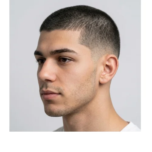Classic Low Taper Fade Buzz Cut with subtle fade