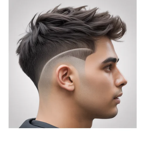 Stylish men Messy thick haircut with Low Taper Fade