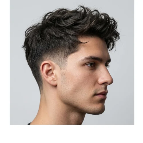 Stylish men Messy Layered haircut with Low Taper Fade for men