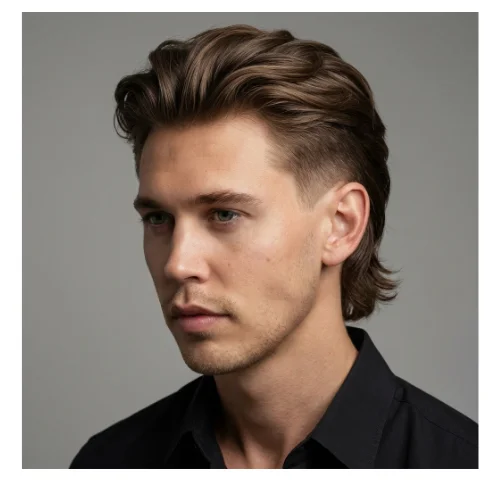 Low Taper Fade Mullet Trend hairstyle for men, featuring a modern fade with stylish long back hair for a trendy look.