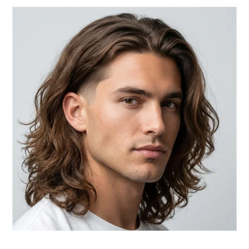 Low Taper Fade middle part long hairstyle with extended length and smooth flow
