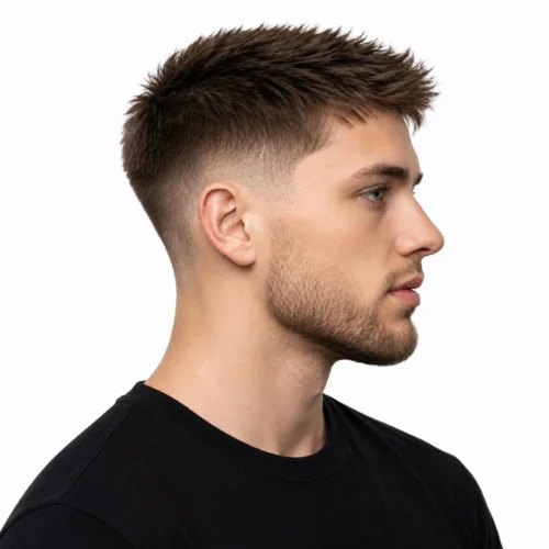Low Taper Fade Straight Hair White Men featuring a clean low taper fade with straight hair styled neatly for a modern and polished look.