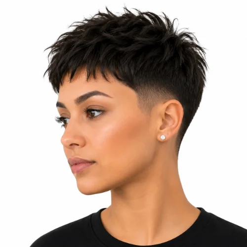 Low Taper Fade for Straight Hair For Fluffy featuring fluffy straight hair with natural volume and a clean low taper fade for a trendy look.
