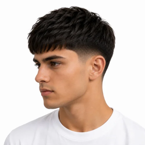 Classic For Low Taper Fade Straight Hair featuring a timeless straight hairstyle with a neatly blended low taper fade and clean finish.