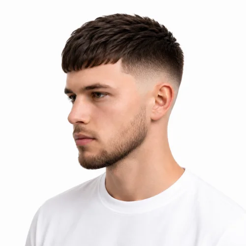 Low Taper Fade Straight Hair For Mid-Low featuring a balanced taper between a low and mid fade with straight hair styled neatly on top.