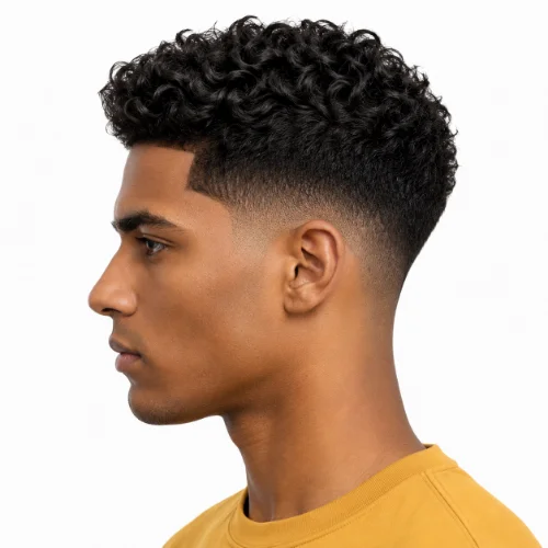 Low Taper Fade Straight Hair for Black Men featuring straight hair with a clean low taper fade and a modern, well-defined hairstyle.