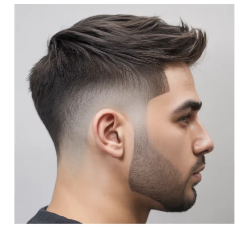 Low taper fade textured haircut with blended beard for a clean and modern men's style
