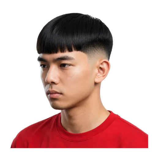 Low Taper Fade mit French Crop scharfem Fade Frisur mit klarem Kontrast zwischen Oberkopf und Seiten, präzisen Fade Linien und sauberem Pony für einen markanten modernen Look