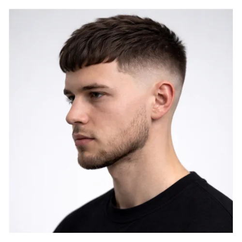 Low taper fade with beard and skin fade haircut for men clean sharp modern look