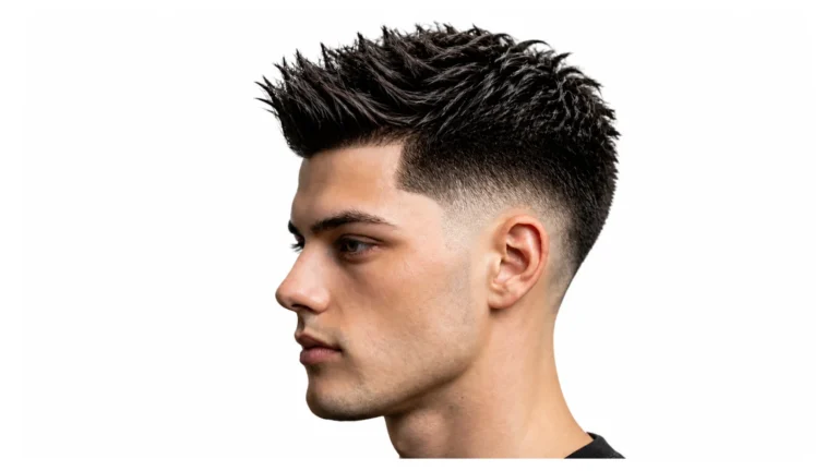 Low taper fade with spiky hair, featuring textured spikes on top and clean faded sides for a timeless modern style