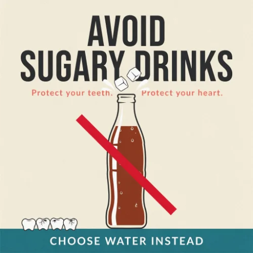 A healthy choice showing water and natural beverages instead of sugary soft drinks on a white background.