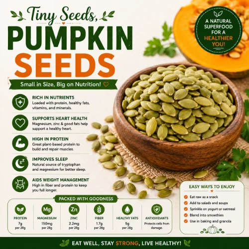 Pumpkin seeds packed with iron, magnesium, and healthy nutrients