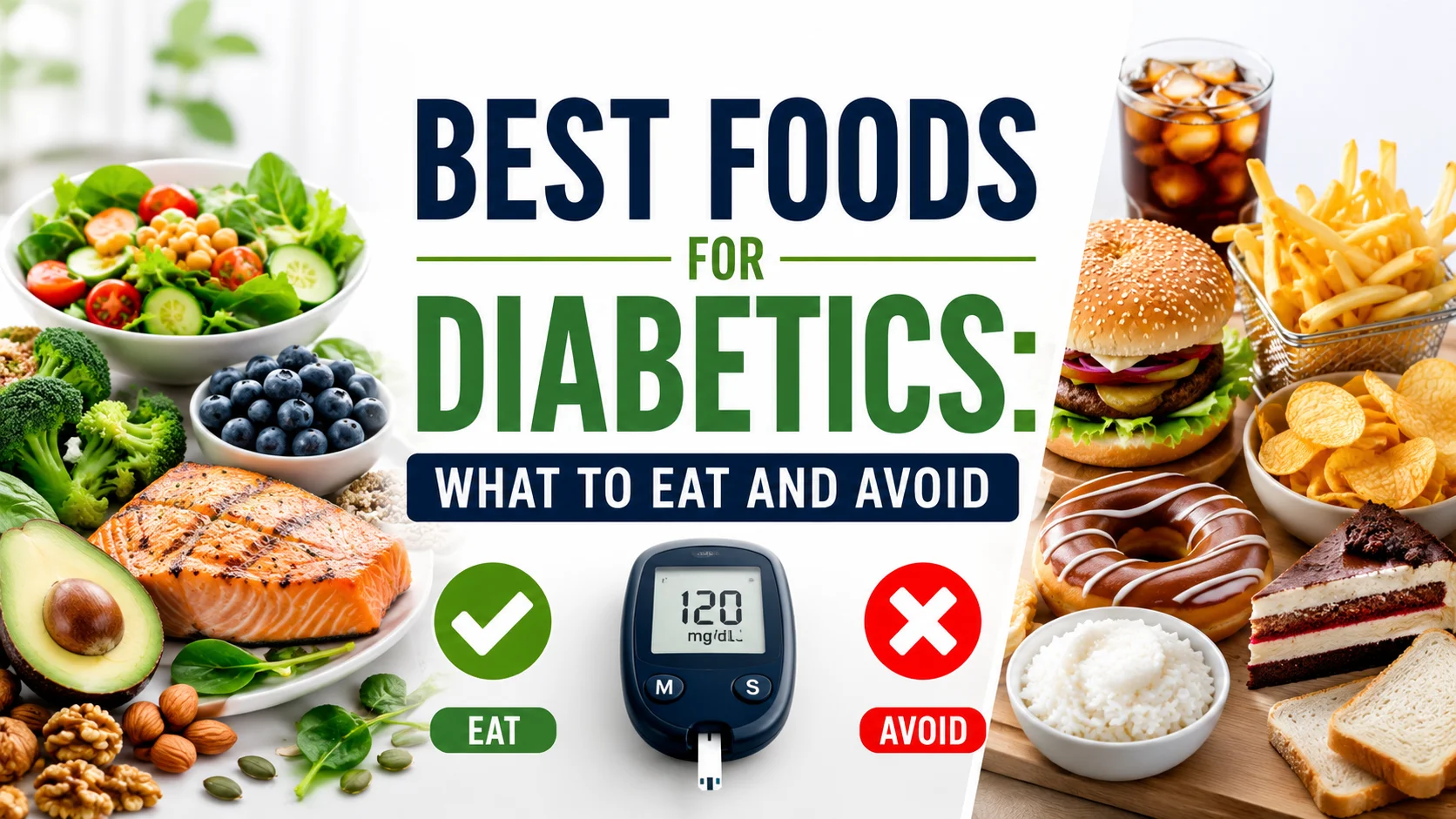 Best Foods for Diabetics Including Vegetables, Fish, Whole Grains, and Healthy Snacks