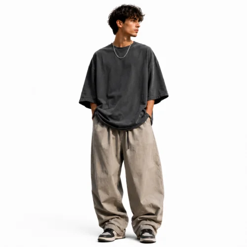 Oversized clothing trend featuring loose-fit shirts, jackets, and pants for a comfortable modern look