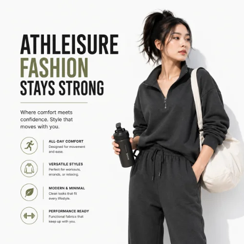 Athleisure outfit combining sporty and casual clothing for comfort and everyday style