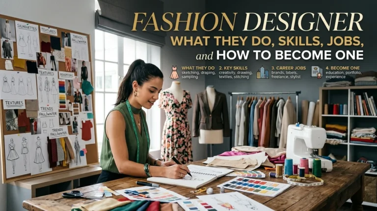 Fashion designer working on a stylish clothing design
