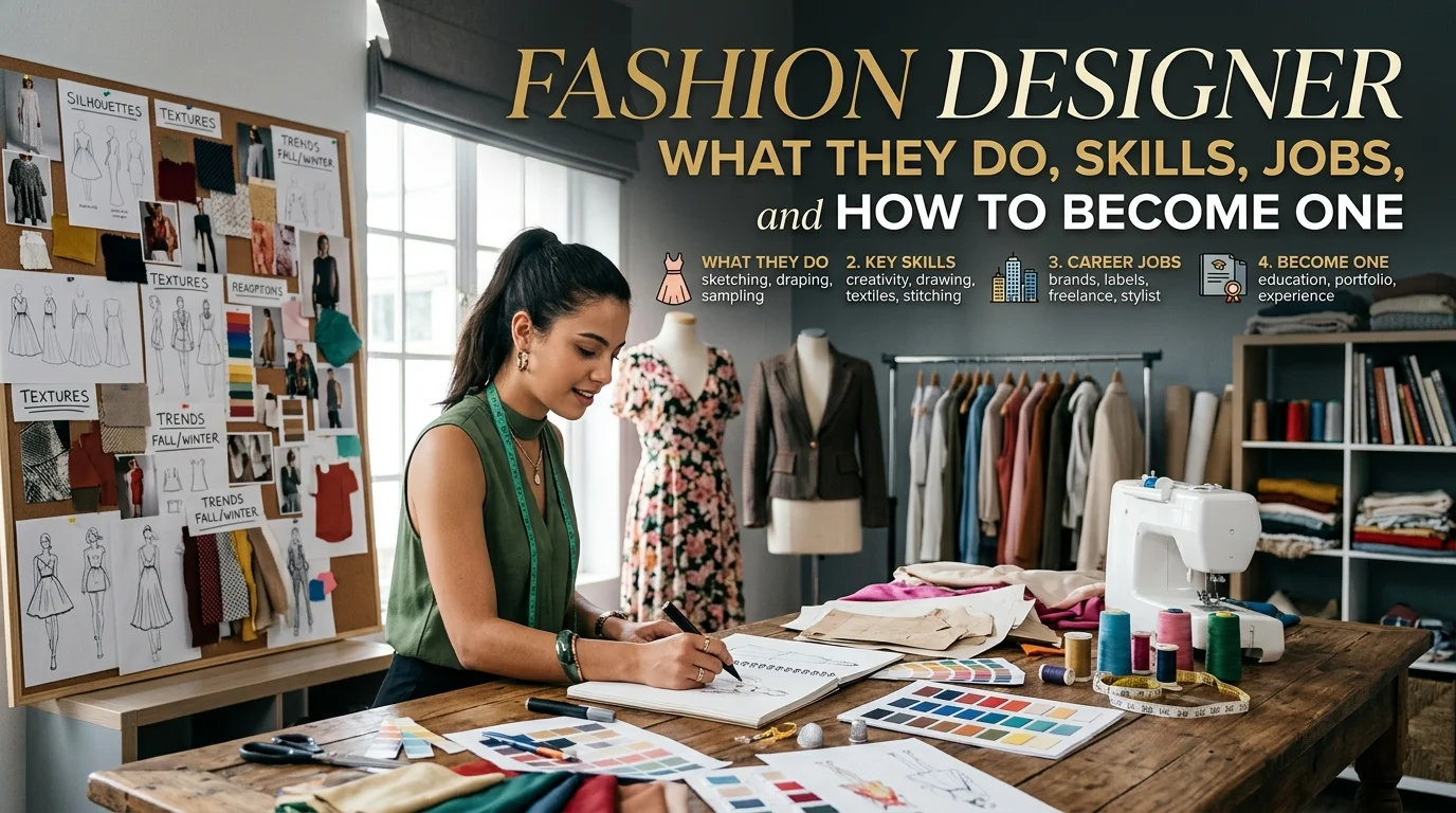 Fashion designer working on a stylish clothing design